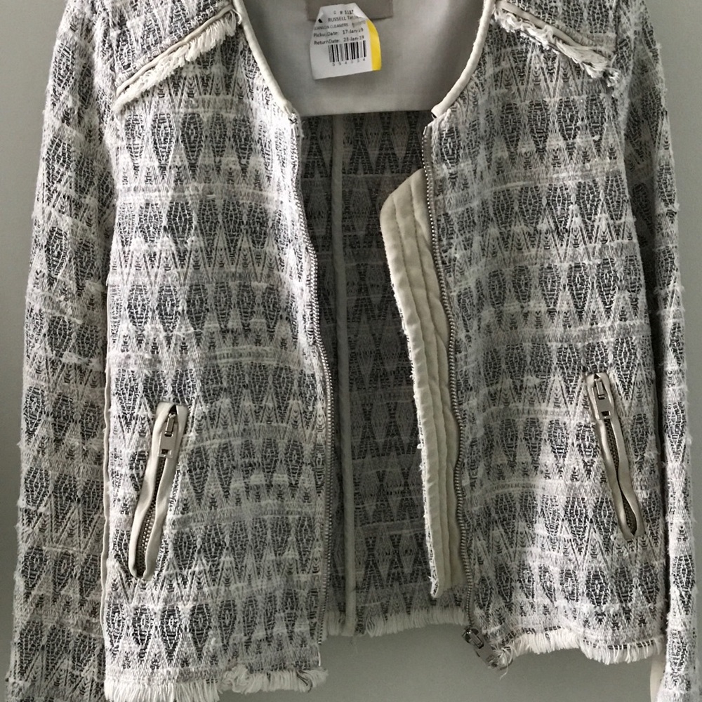 IRO - slight metallic KNIT w/ leather moto jacket